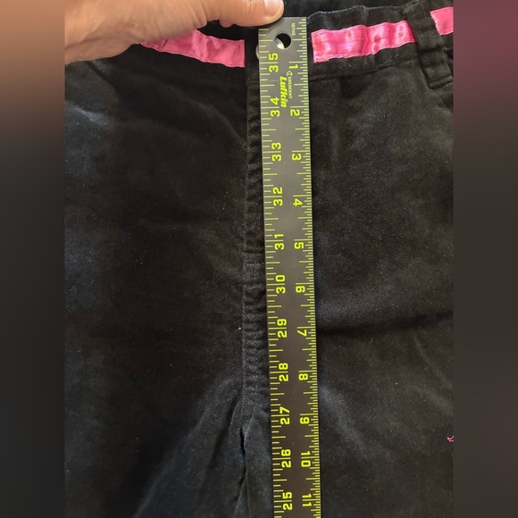 Vintage 2006 Hello Kitty Pants Girls XL Black Velvet Embroidered Y2K - Picture 7 of 9